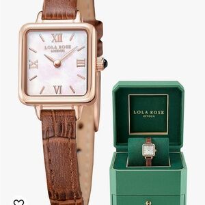 Lola Rose Watch for Women: Mother of Pearl Dial, Leather Strap